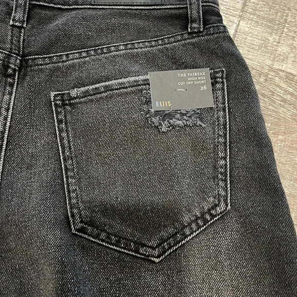 NWT!! Rails - The Fairfax High Rise Cut Off Shorts - Ash Black - Size 26 - Picture 9 of 9